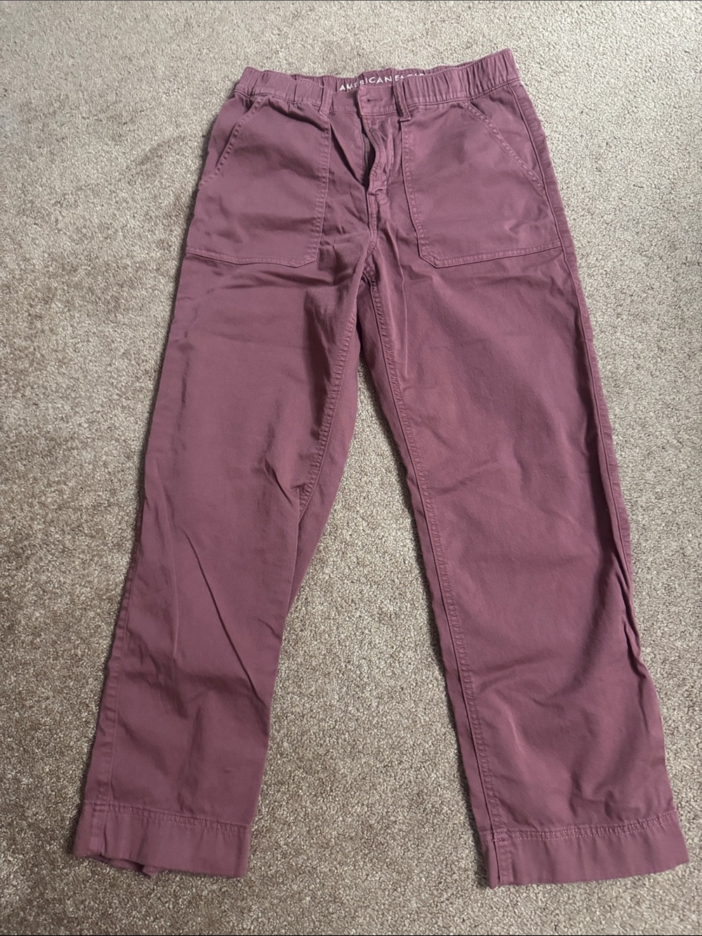 American Eagle Outfitters Straight-Leg Utility Pants in Dusty Rose